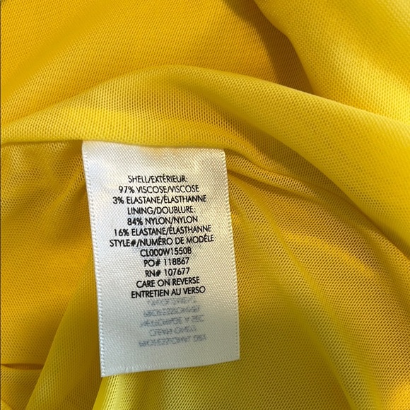 Alice + Olivia Yellow Ruched Bodycon Midi Dress - Picture 8 of 13